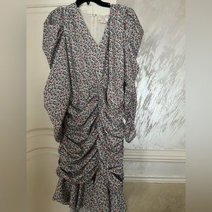 Notes du nord floral long sleeve midi dress